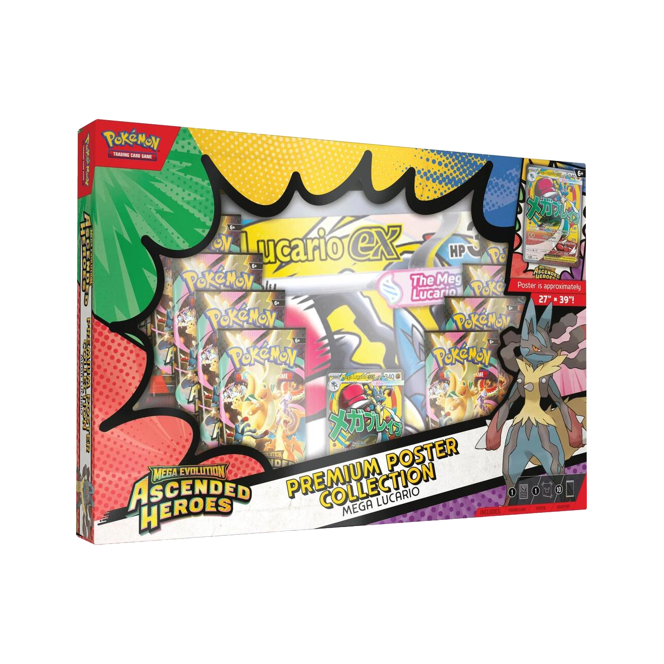 Pokémon TCG: Mega Evolution—Ascended Heroes Premium Poster Collection (Mega Lucario)