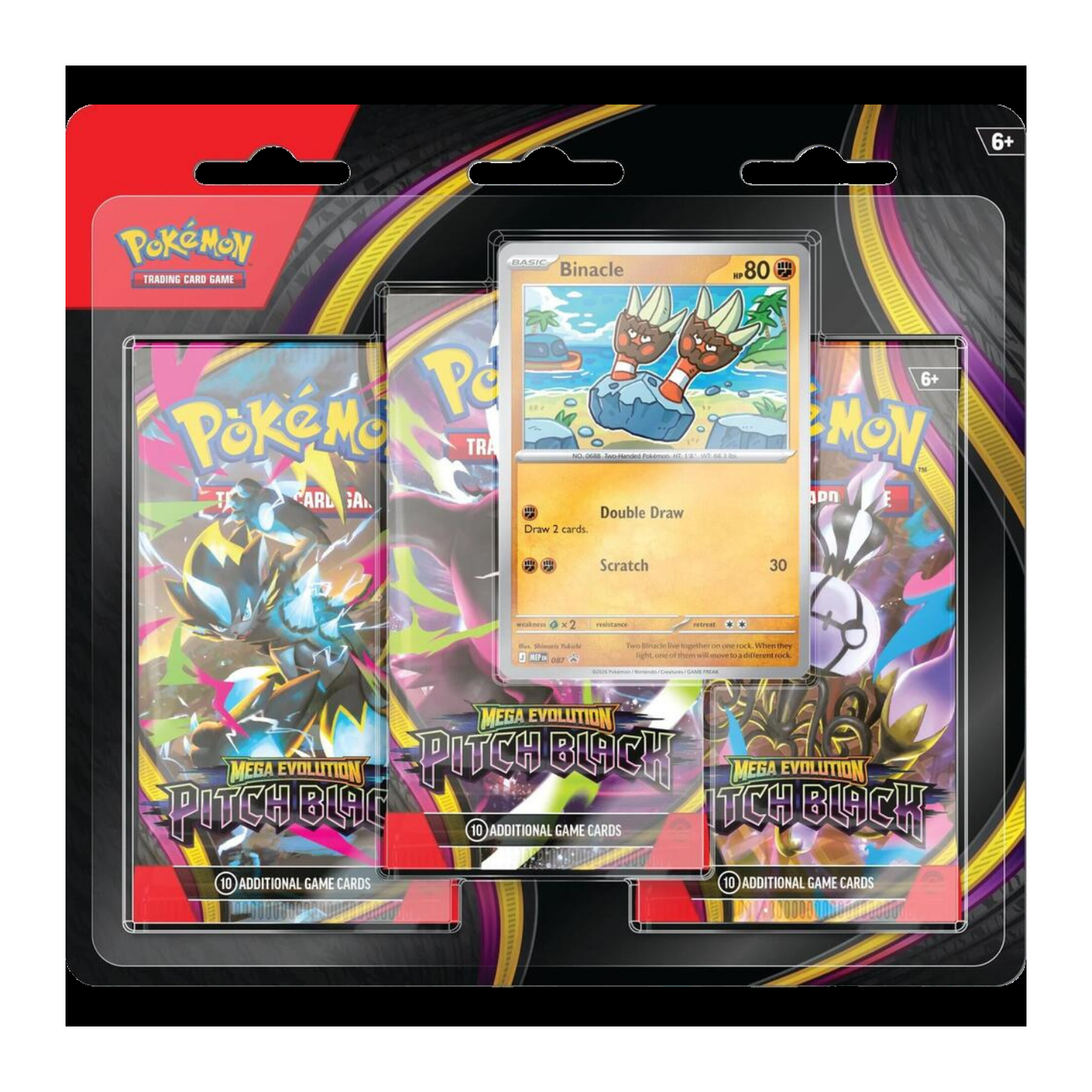 Pokémon TCG: Mega Evolution—Pitch Black 3-Pack Blister [Binacle]
