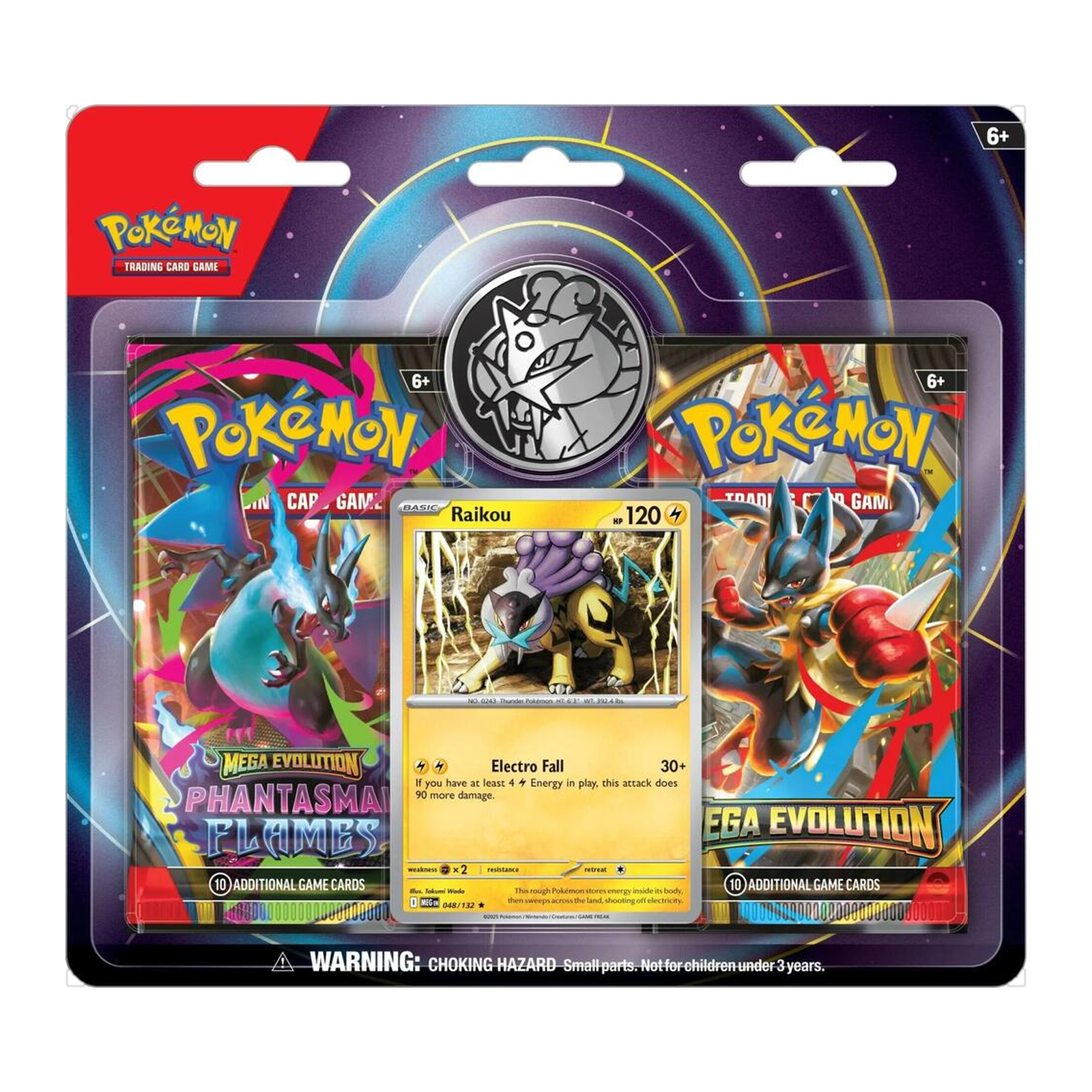 Pokémon TCG: Raikou Enhanced 2-Pack Blister [Mega Evolution & Phantasmal Flames]